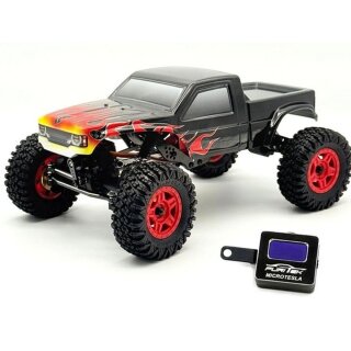 Furitek FUR2727 1:18 Terra Comp Crawler ARTR - schwarze Flammen Edition inkl. Digiboard