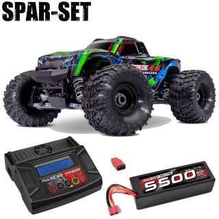 Traxxas 67454-4 Stampede 1:10 4x4 Stadium-Truck VX3 grün- 3S Spar Set