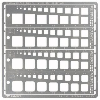 Tamiya 74156 Modeling Quadrat Schablone 1-10mm (4) PE 300074156