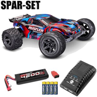 Traxxas 37454-4 Rustler 1:10 2WD Stadium-Truck VX3 brushless rot - 2S Spar Set