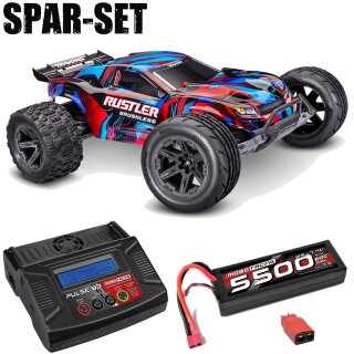 Traxxas 37454-4 Rustler 1:10 2WD Stadium-Truck VX3 brushless rot - 2S Spar Set