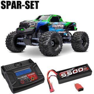 Traxxas 136454-4 Stampede 1:10 2WD MT RTR VX3 Brushless grün - 2S Spar-Set