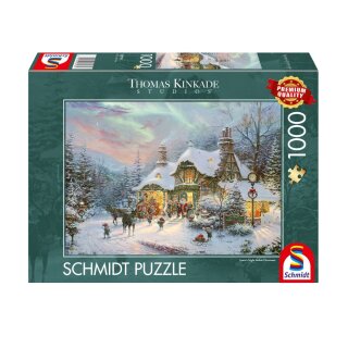 Schmidt Spiele 58793 Thomas Kinkade Studios: Santas Nacht vor Weihnachten, 1.000 Teile Puzzle