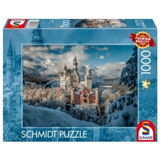 Schmidt Spiele 58068 Winterliches Schloss Neuschwanstein 1.000 Teile Puzzle