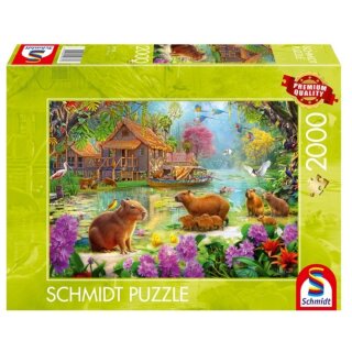 Schmidt Spiele 59731 Oase der Capybaras 2000 Teile Puzzle